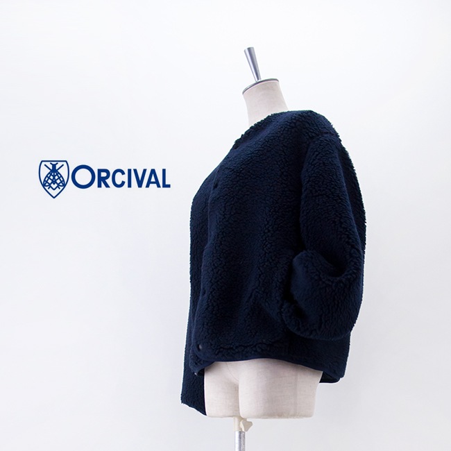 ORCIVAL オーシバル レディース ボアフリース ノーカラーブルゾン［OR
