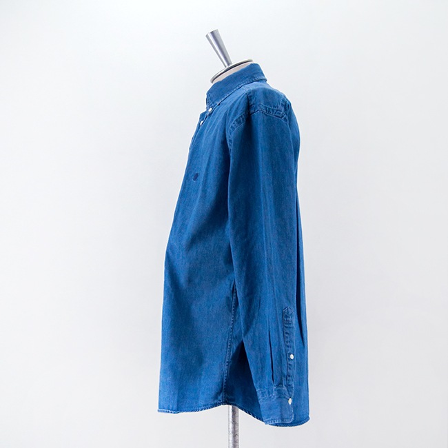 Gymphlex ジムフレックス メンズ ライトデニム 長袖ボタンダウンシャツ