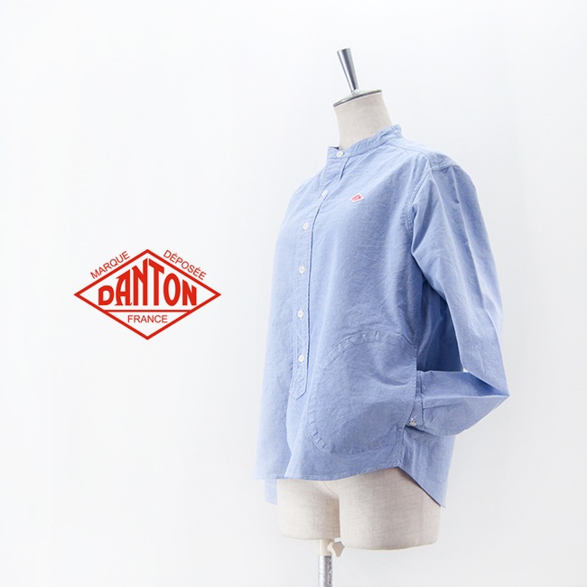 DANTON ダントン レディース オックスフォード バンドカラーシャツ