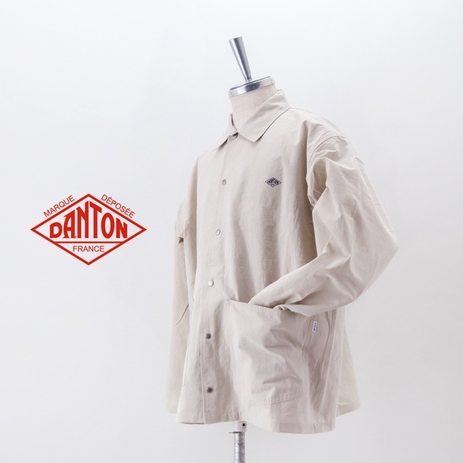 DANTON ダントン メンズ コットンリネン カバーオールシャツ[DT