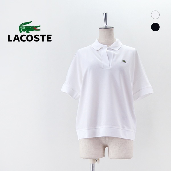 【希少品】LACOSTE ラコステ ビッグロゴ ポロシャツ　ホワイト SOLDOUT】LACOSTE ラコステ レディース リラックスフィット ピケ