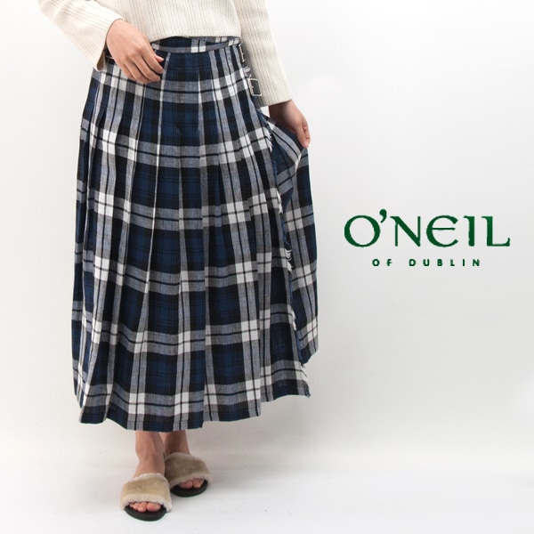 おにめぞO'NEIL OF DUBLINローウェストプリーツラップスカート O'NEIL OF DUBLIN オネイル/オニールオブダブリン レディース ロー