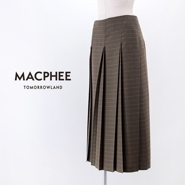 【うちのたま】MACPHEE プリーツスカート　エクリュ　34サイズ TOMORROWLAND MACPHEE マカフィー レディース ウールナチュラル