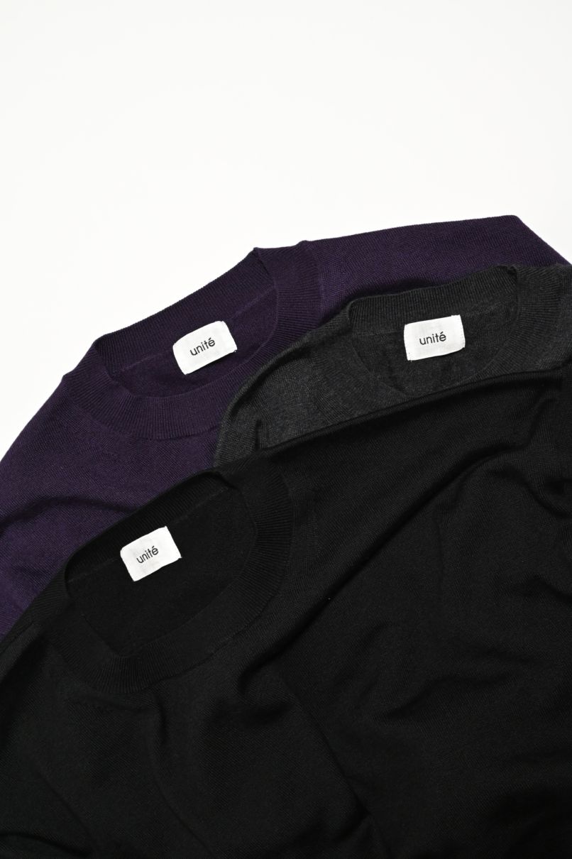 WOOL SILK CREW NECK SWEATER