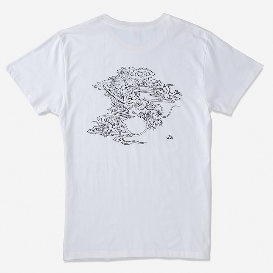 仏T 雲龍 (ホワイト) バックプリント