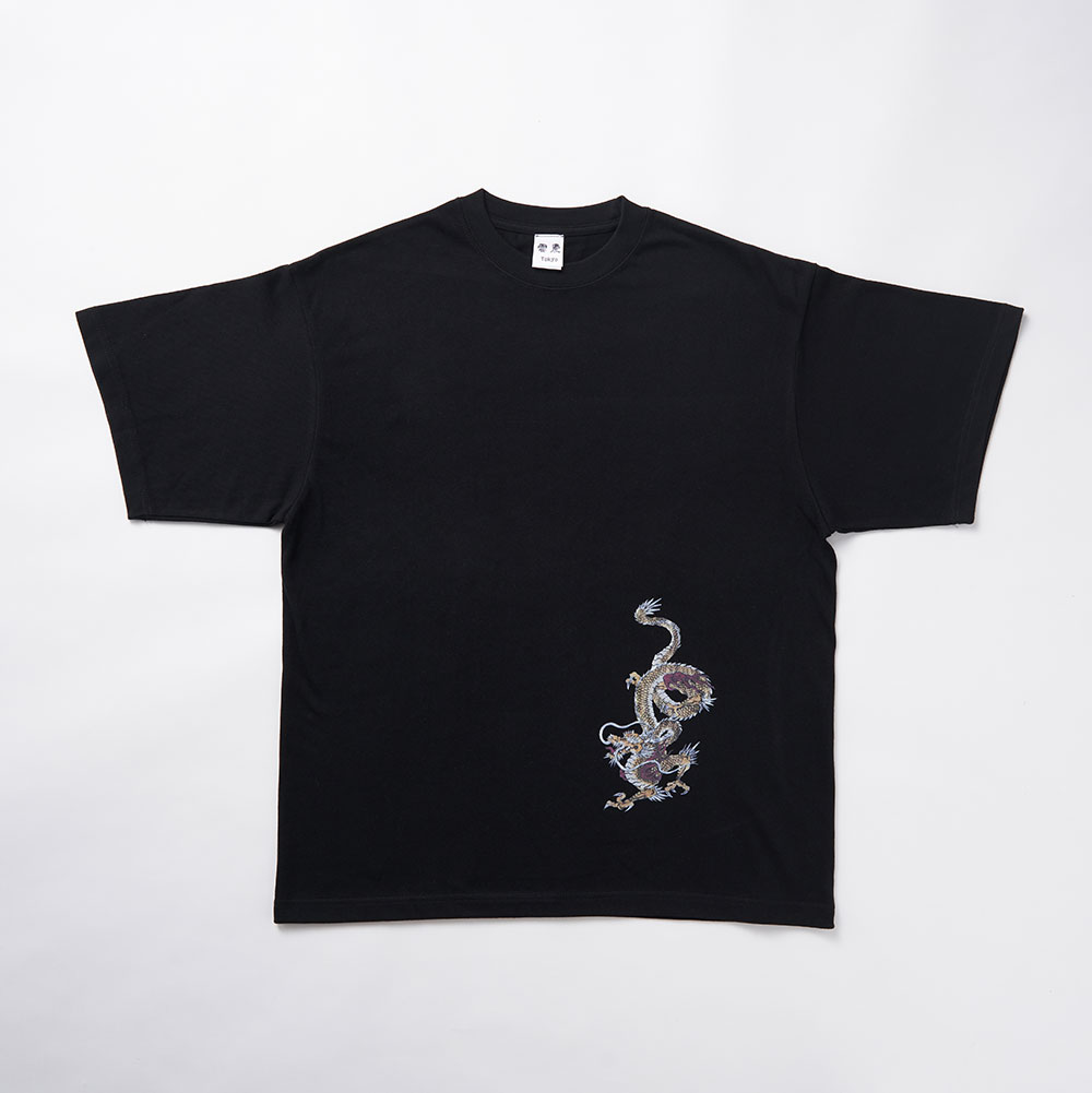 来迎龍(金龍) プリント Tシャツ(ブラック)