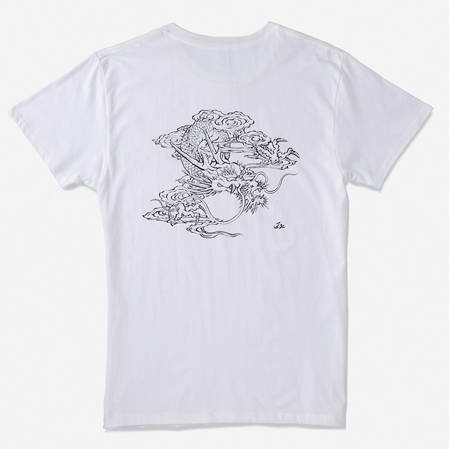 仏T 雲龍 (ホワイト) バックプリント