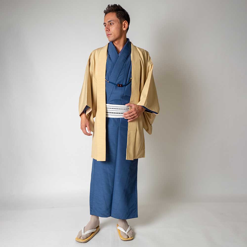 ｜送料弊社負担｜メンズ着物アンサンブルフルセットー着物レッド×羽織グレー|往復送料弊社負担|和服|お正月 メンズ着物アンサンブルフルセットー着物グレー×羽織ブラウン 往復送料