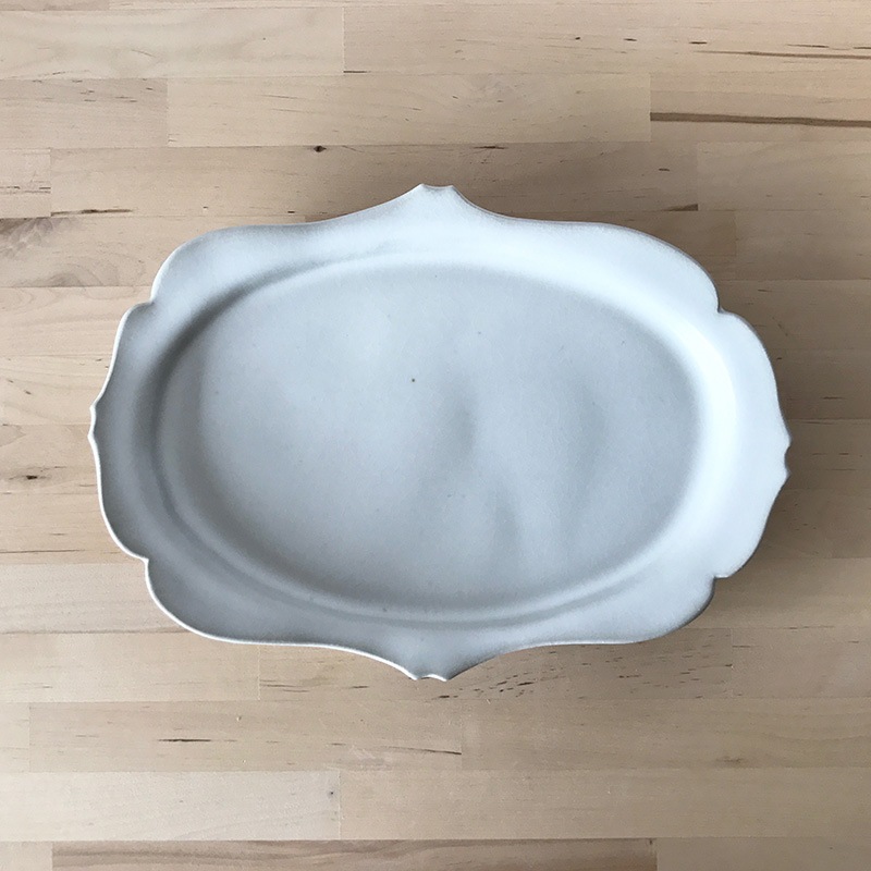 美品 作家 広瀬佳子 洋皿 希少 プレート Lサイズ 皿 ホワイト 白