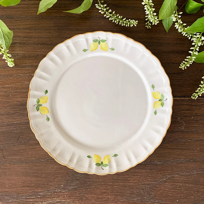 阿部慎太朗 花形リム皿 レモン 檸檬 6寸（約18.5cm） Amazon.co.jp