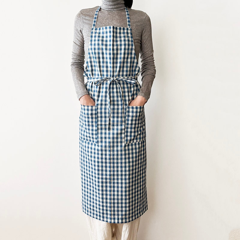 CINQ サンク 首掛けエプロン コットン ギンガムチェック｜【Unmaison