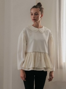 アンミヌカットソーレースフリルワンピース(WHITE) アンミヌカットソーレースフリルワンピース(WHITE)