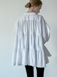 UNMINOU　アンミヌ　バックティアードブラウス　トップス バックティアードブラウス(WHITE) | すべての商品 | UN MINOU