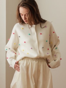マルチドットムースカーディガン(WHITE) | CARDIGAN | UN MINOU