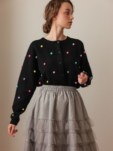 マルチドットムースカーディガン(BLACK) | CARDIGAN | UN MINOU