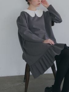 unminou(アンミヌ) ペタルカラーワンピース(BLACK) ペタルカラーワンピース(BLACK) | DRESS | UN MINOU