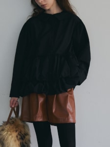 ギャザーバルーンブラウス(BLACK) | TOPS | UN MINOU