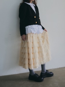 ティアードフルスカート(IVORY) | BOTTOMS | UN MINOU