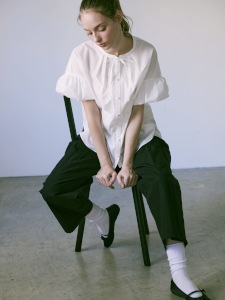 フリルスリーブリボンブラウス(WHITE) | すべての商品 | UN MINOU