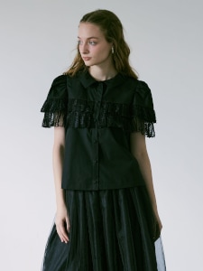 レースティアードブラウス(BLACK) | すべての商品 | UN MINOU