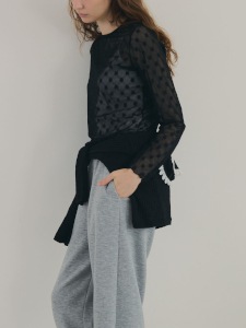 Fleur Sheer Tops(BLACK)