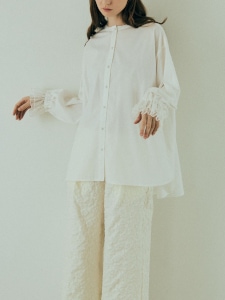 Lace Frill Cuff Blouse(WHITE)