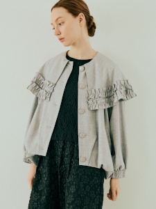 Frill Cape Blouson(GRAY)