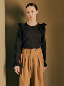 Double Frill Knit(BROWN)
