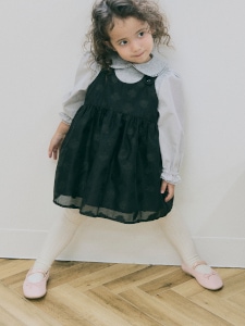 Sheer Flower Jumper Dress / BABY(BLACK) 