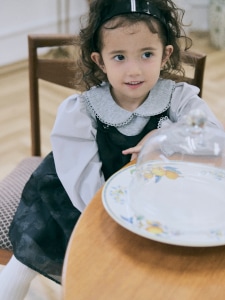 Picot Collar Docking Tops / BABY(GRAY)