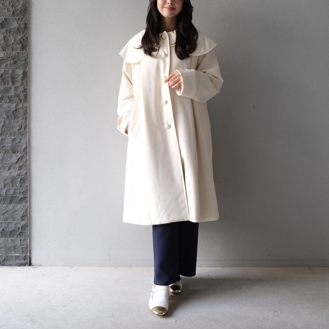 Smooth Tuck Pearl Pants(NAVY)