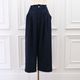 Smooth Tuck Pearl Pants(NAVY)