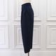 Smooth Tuck Pearl Pants(NAVY)