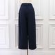 Smooth Tuck Pearl Pants(NAVY)