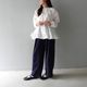 Smooth Tuck Pearl Pants(NAVY)