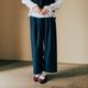 Smooth Tuck Pearl Pants(NAVY)