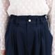 Smooth Tuck Pearl Pants(NAVY)