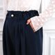 Smooth Tuck Pearl Pants(NAVY)