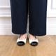 Smooth Tuck Pearl Pants(NAVY)