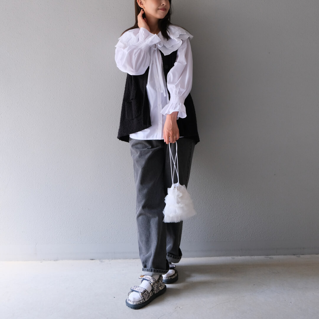 〈新品未使用〉UNMINOU アンミニュ ドゥーブルカラーブラウス 白 ドゥーブルカラーブラウス(WHITE) | TOPS | UN MINOU