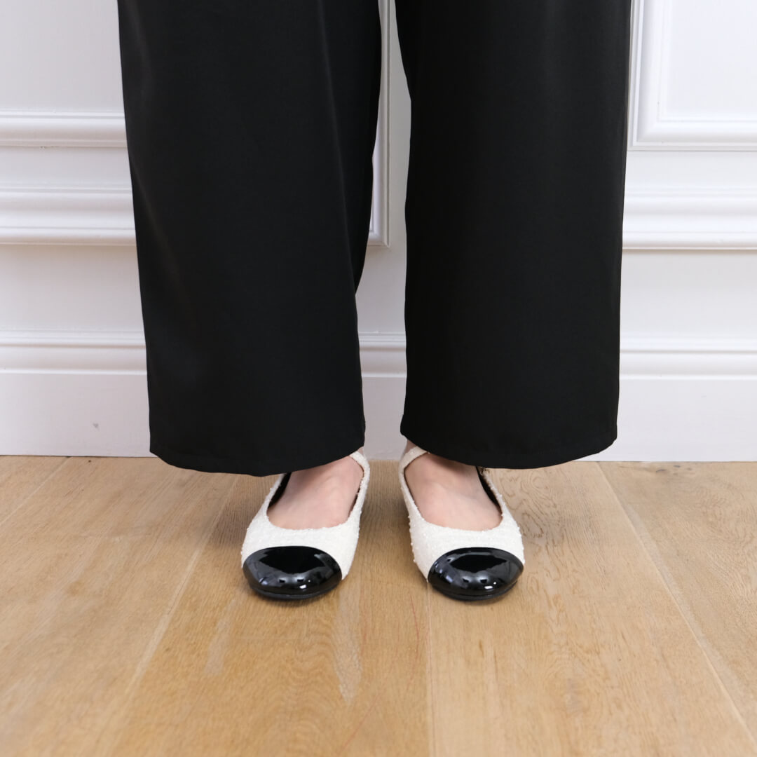 Smooth Tuck Pearl Pants(BLACK)