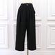 Smooth Tuck Pearl Pants(BLACK)