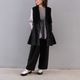 Smooth Tuck Pearl Pants(BLACK)