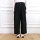 Smooth Tuck Pearl Pants(BLACK)