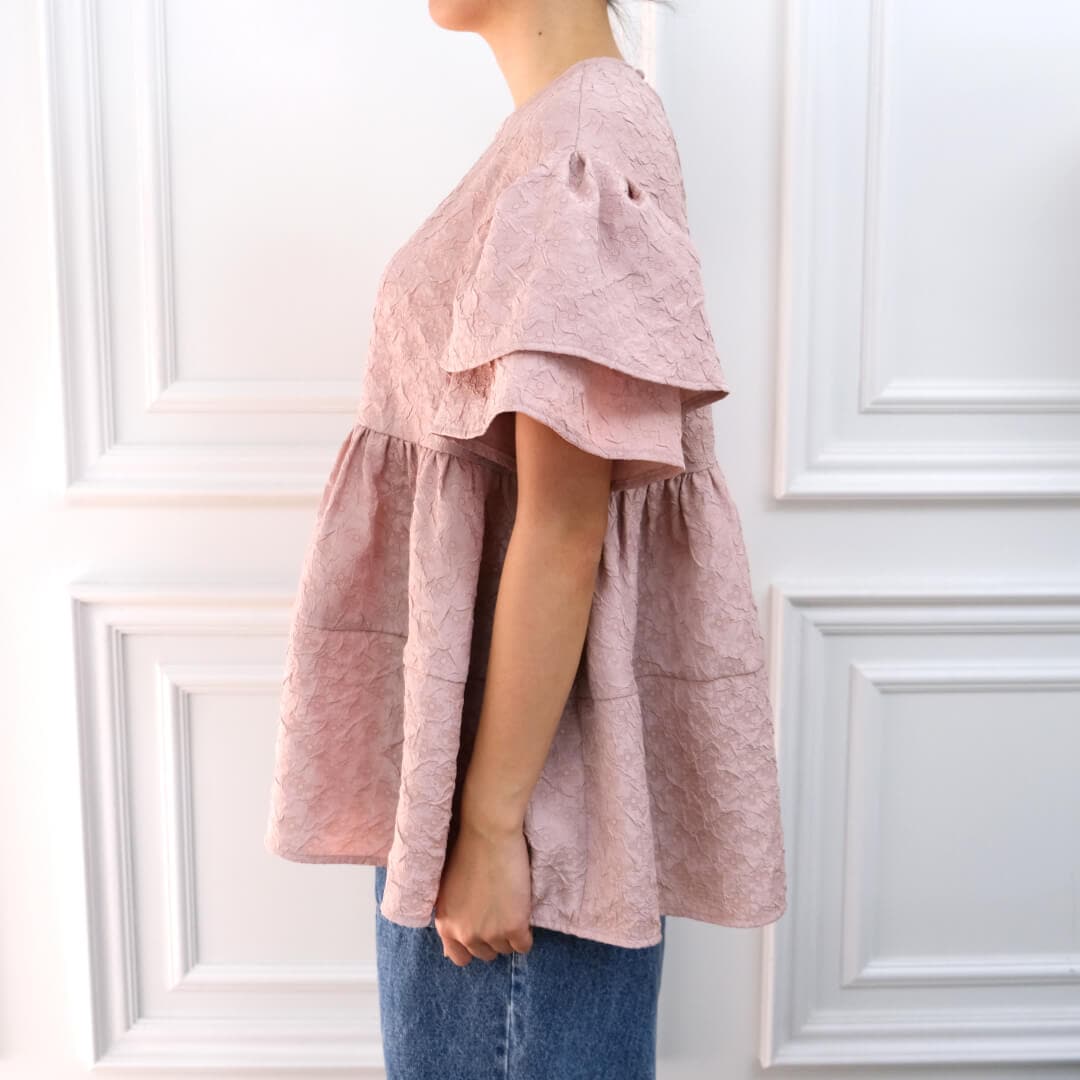 ダブルフレアジャガードトップス(PINK) | TOPS | UN MINOU