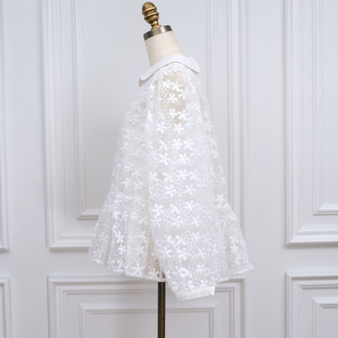 フラワーレースカラーブラウス(WHITE) | TOPS | UN MINOU