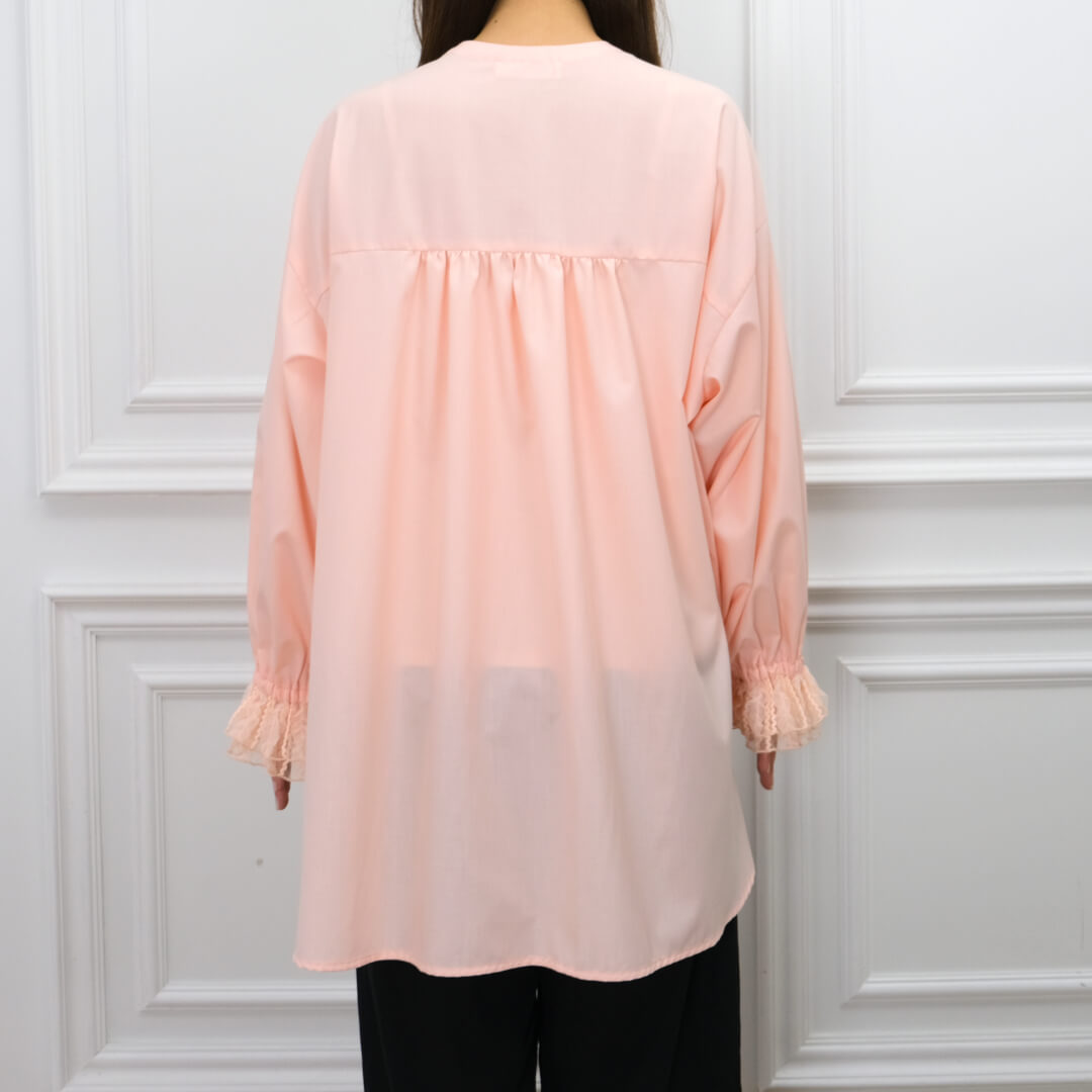 Lace Frill Cuff Blouse(PINK)