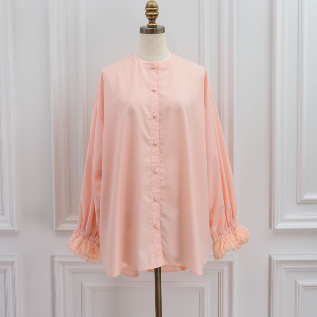 Lace Frill Cuff Blouse(PINK)