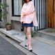 Lace Frill Cuff Blouse(PINK)