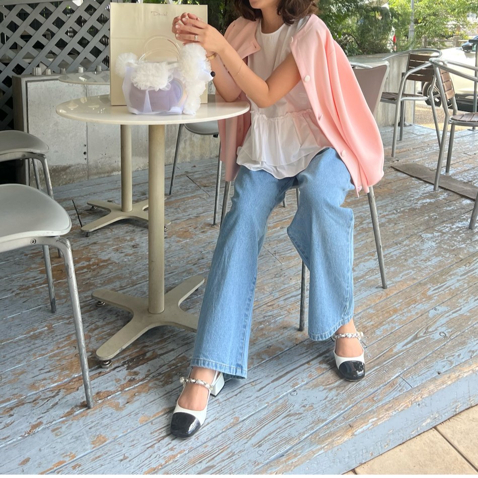 UNMINOU フロントタックデニム(L.BLUE) アンミヌ フロントタック